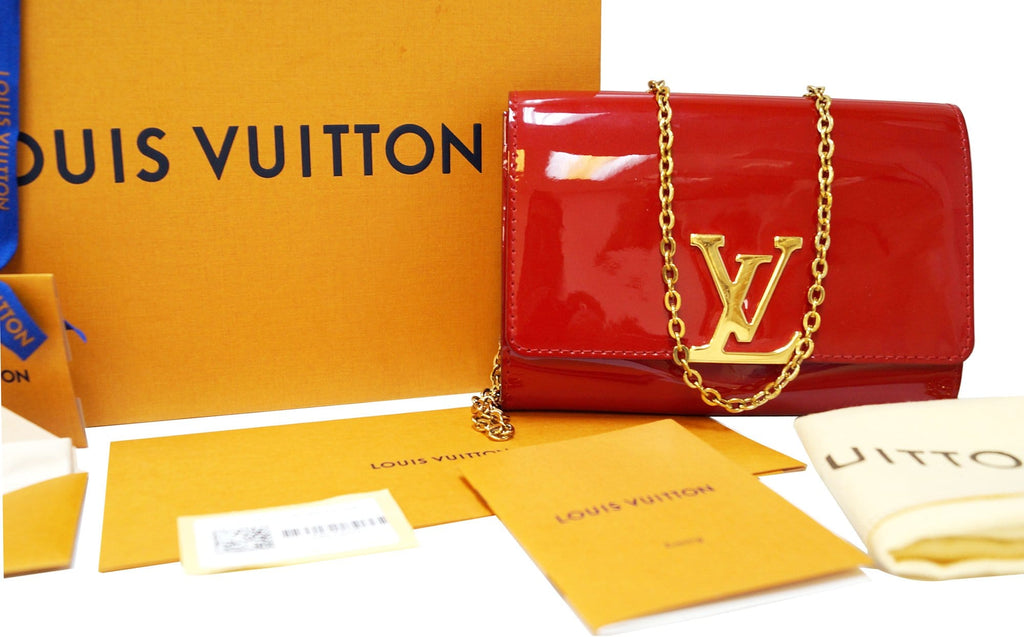 Louise leather crossbody bag Louis Vuitton Red in Leather - 28631182
