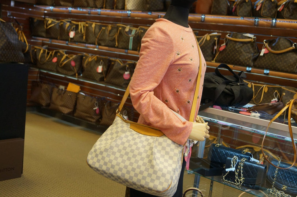 Used Louis Vuitton Damier Azur Siracusa PM Shoulder Bag