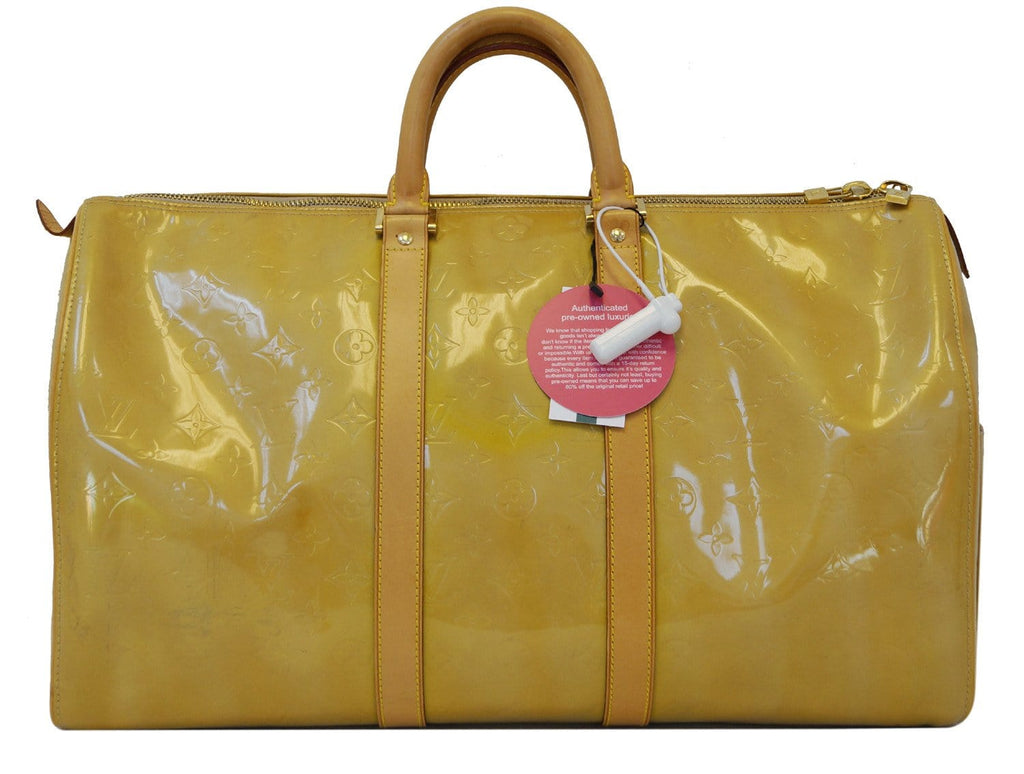 Louis Vuitton Yellow Monogram Vernis Mercer Keepall Duffle Bag 23lz531sW, Women's, Size: One Size