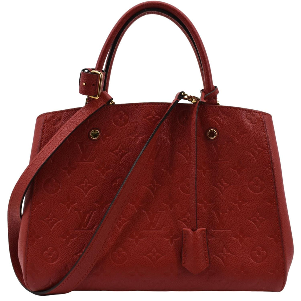 Rare Louis Vuitton Empreinte Montaigne MM Poppy Red M41194
