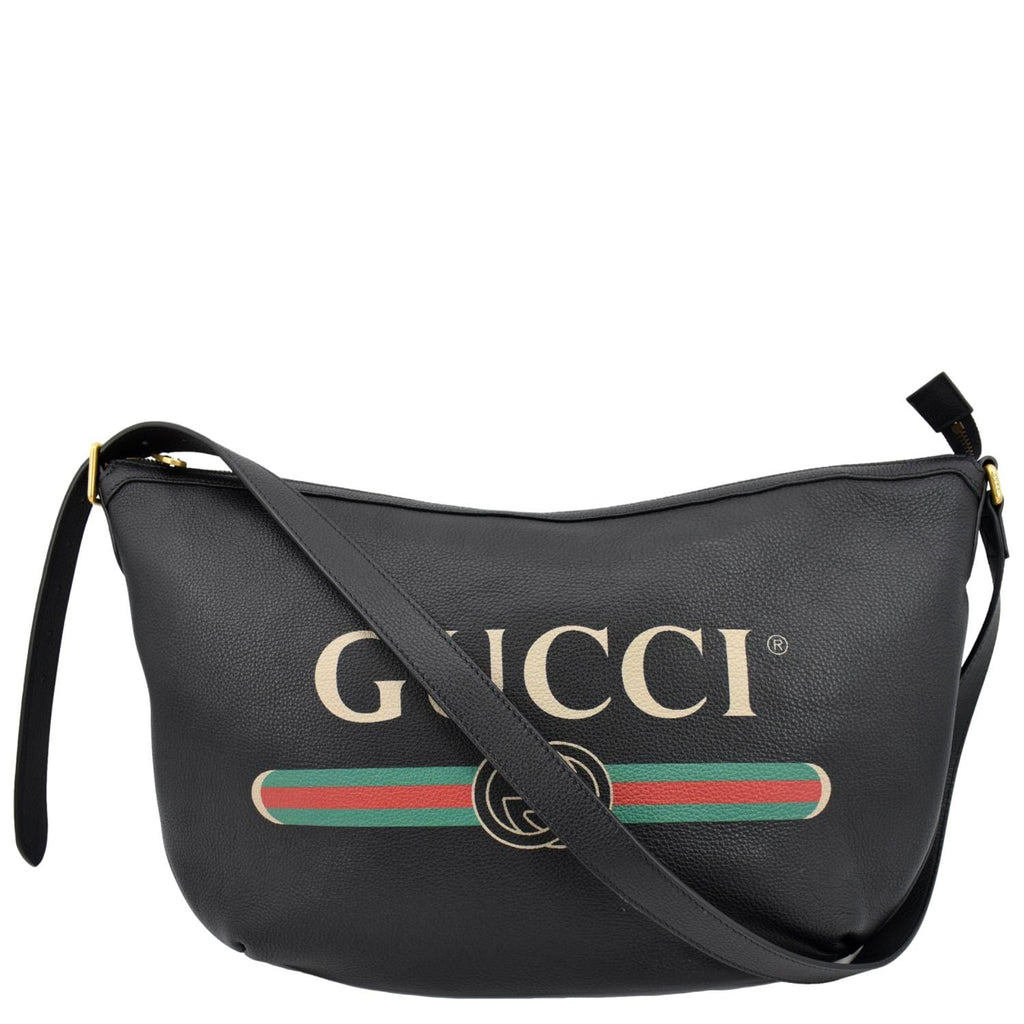 Gucci Leather Logo Half Moon Messenger Bag (SHF-21798) – LuxeDH