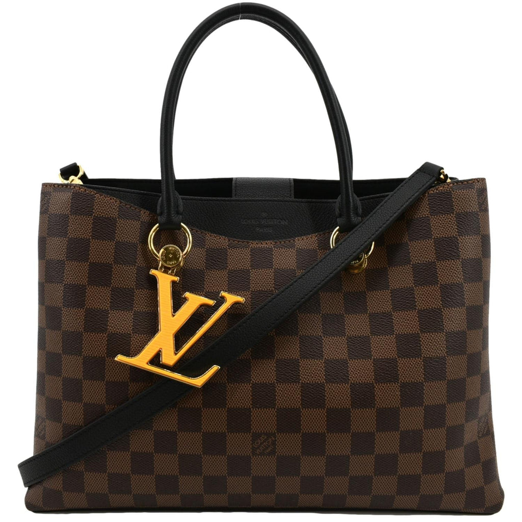 Louis Vuitton Riverside Damier Ebene Satchel Shoulder Bag Brown Black Orange
