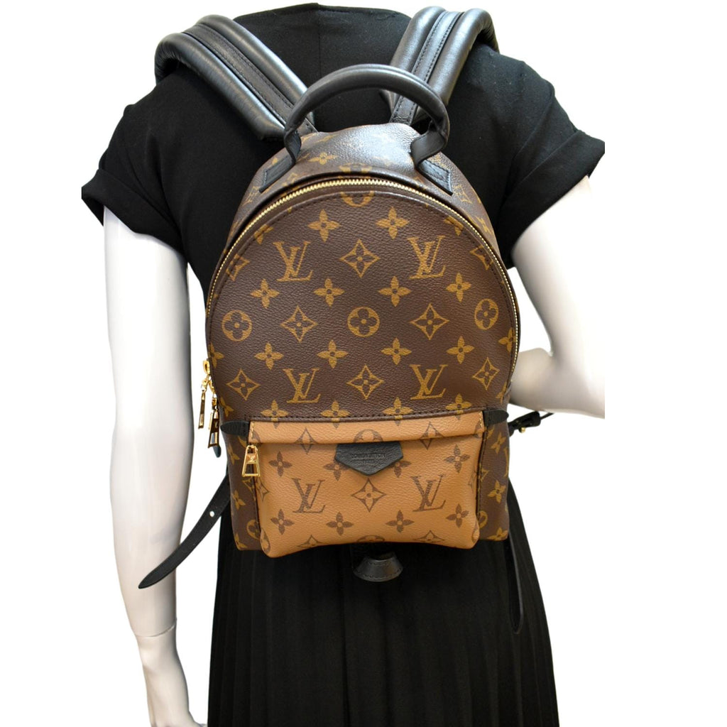 Louis Vuitton, Bags, Lv Brown Monogram Reverse Canvas Leather Palm Springs  Pm Backpack