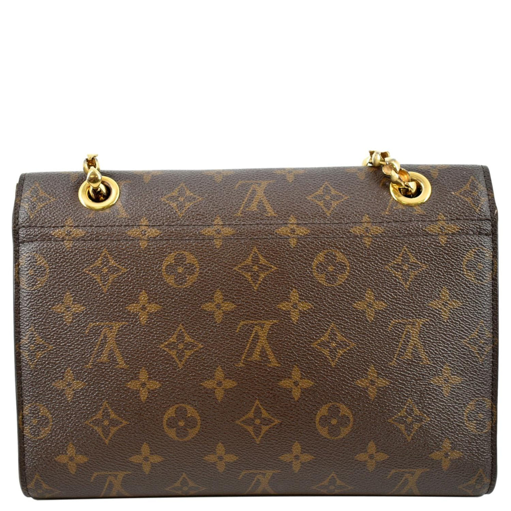 Louis+Vuitton+Victoire+Shoulder+Bag+Medium+Black%2FBrown+Canvas%2FLeather  for sale online