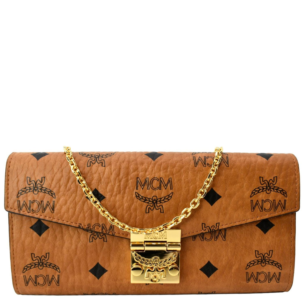 White MCM Visetos Colorblock Patricia Wallet on Chain Crossbody Bag –  Designer Revival