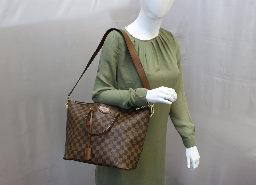 Authentic Louis Vuitton Belmont Tote Work Bag in Damier Ebene