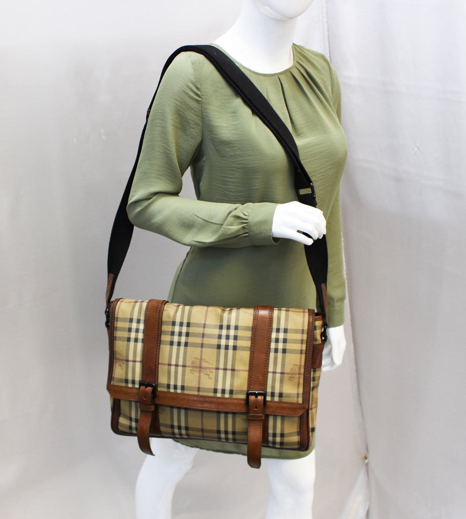 Burberry check messenger bag online