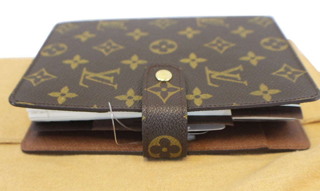 Auth LOUIS VUITTON Monogram Agenda MM R20004 Day Planner Cover