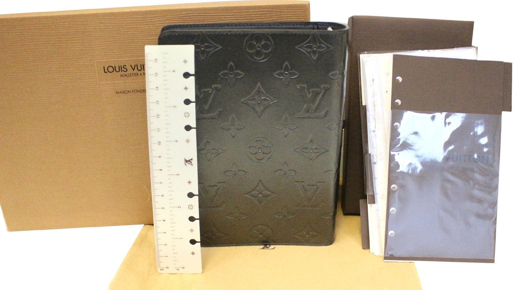 Authentic LOUIS VUITTON Agenda PM Suhali Day Planner Cover R20866 Black  #W505021