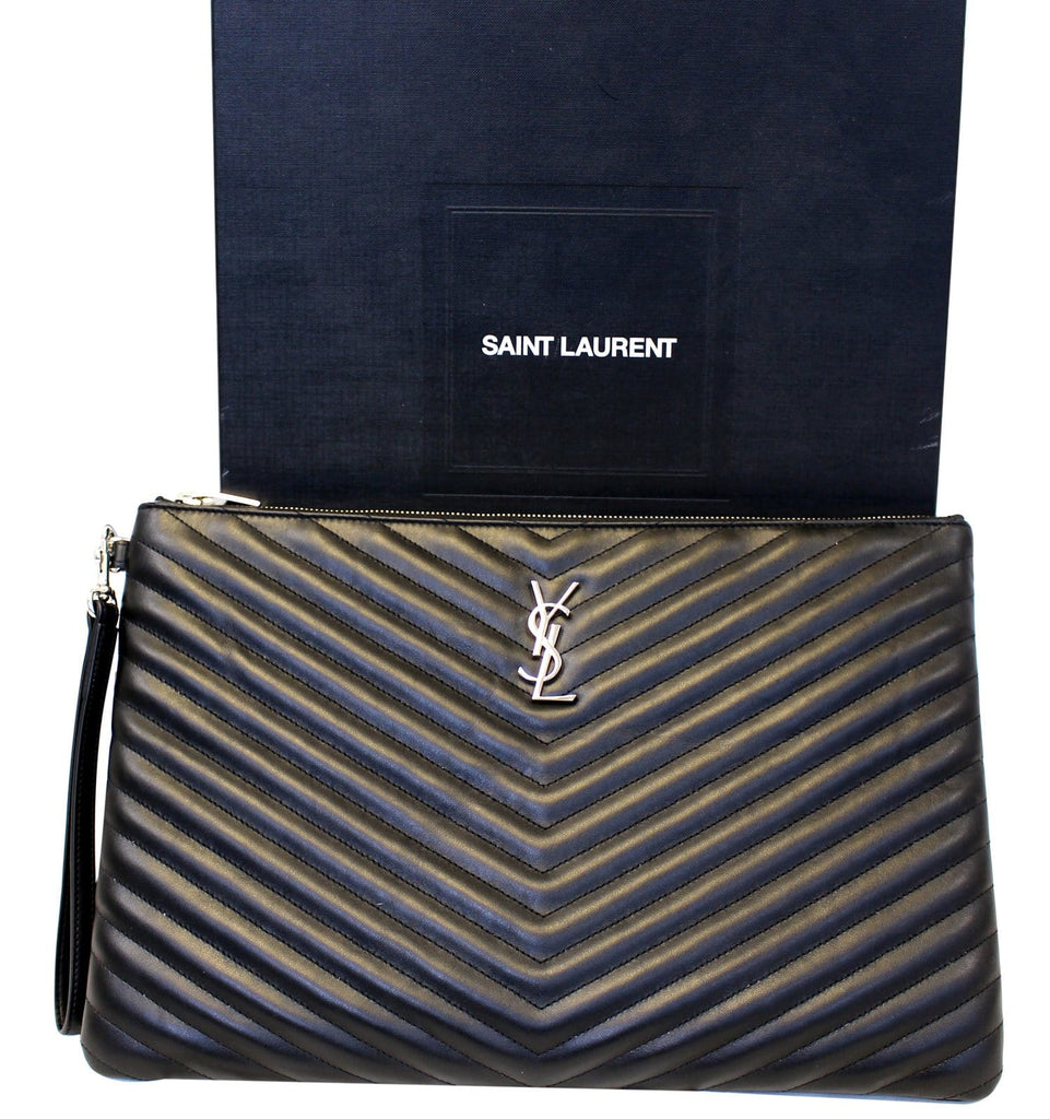 Saint Laurent Off White Leather Document Holder Clutch Wallet – Queen Bee  of Beverly Hills