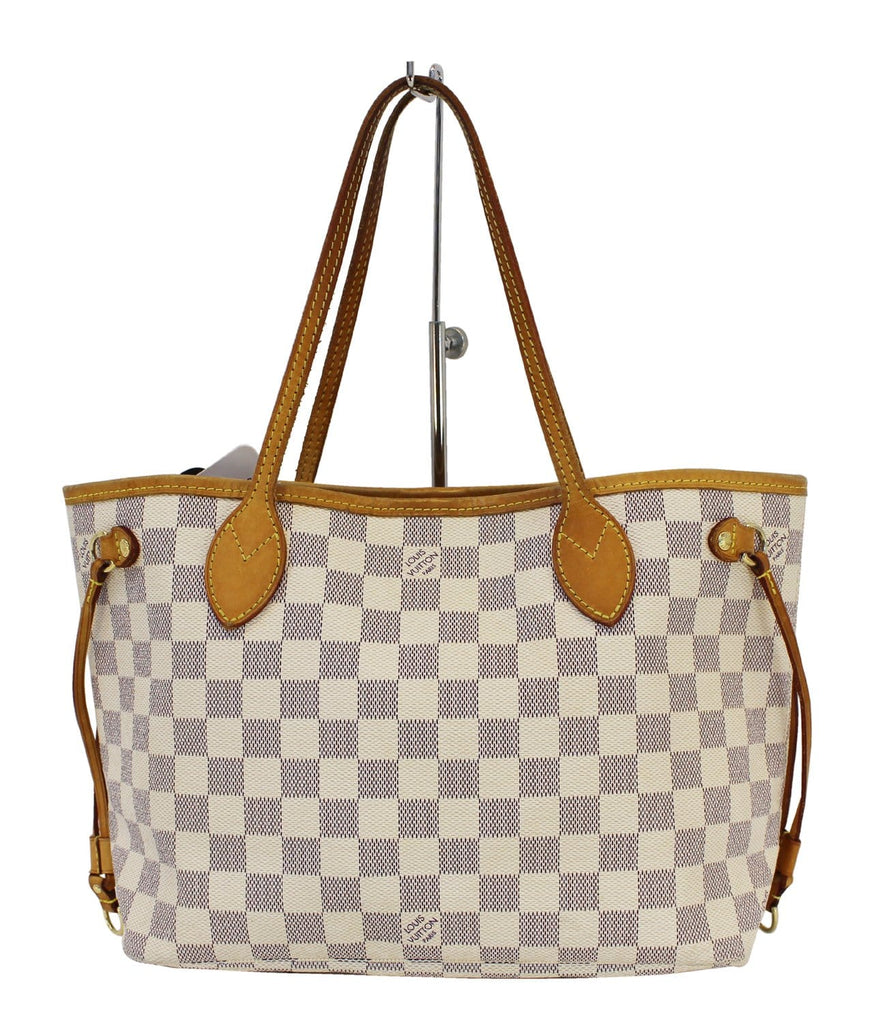 Authentic LOUIS VUITTON Neverfull PM Damier Azur Tote Bag Purse #49198