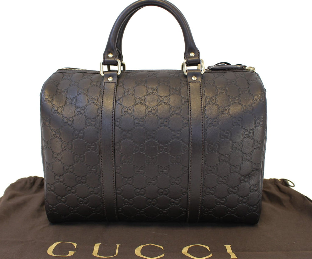 GUCCI 265697 GG Guccissima Leather Black Boston Bag