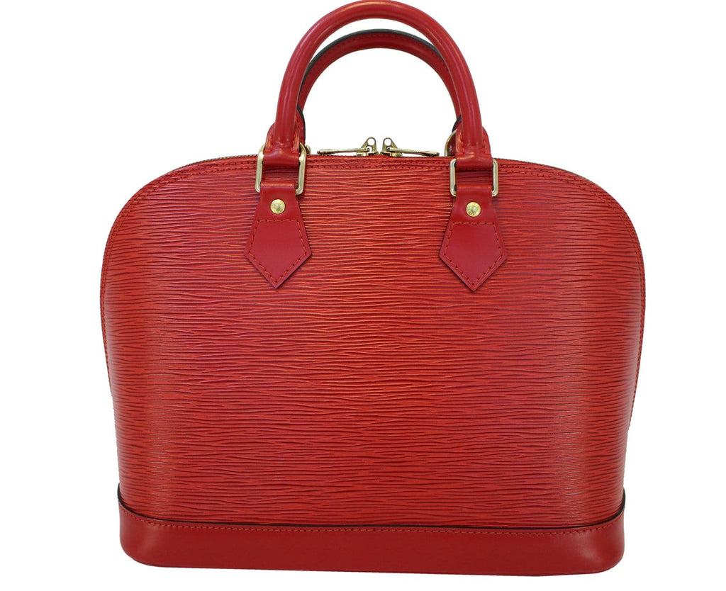 Louis Vuitton Alma PM Handbag Red EPI Leather Bag M52147 - Very Good