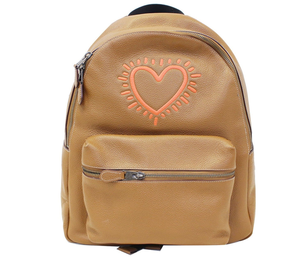 Coach Beige authentic Heart Backpack