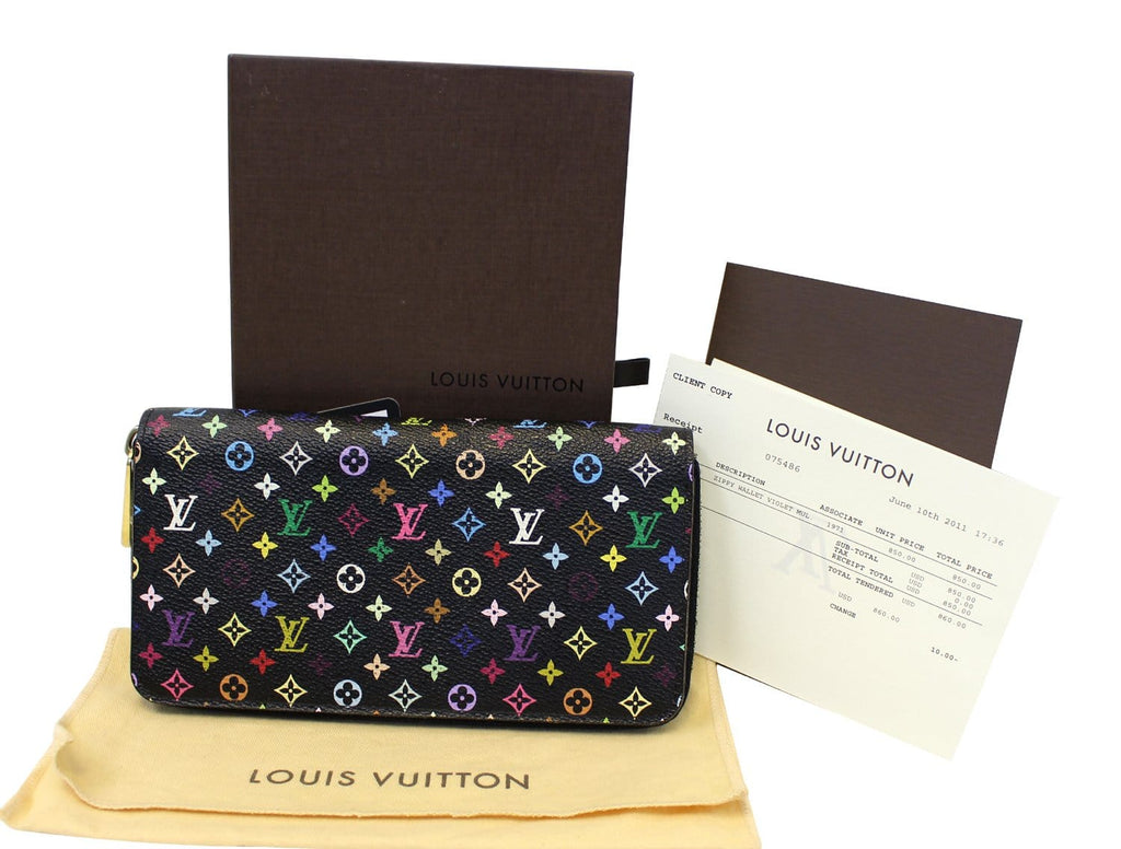 Louis Vuitton Pattern Print, White 2007 Multicolore Monogram Zippy Wallet
