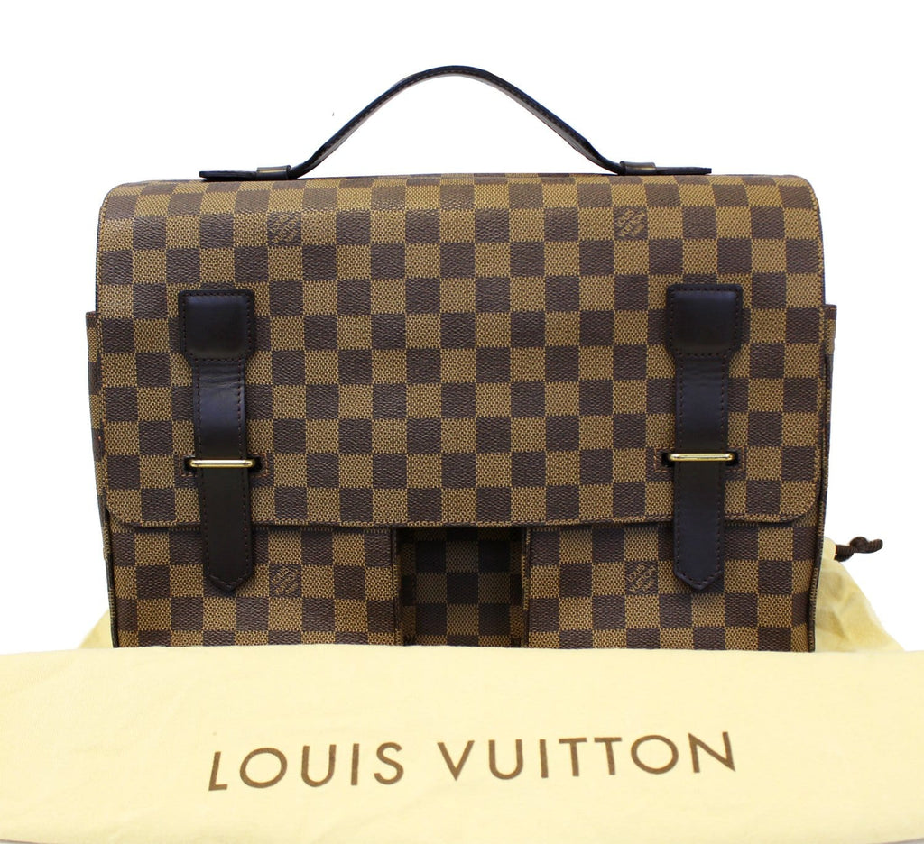 Louis Vuitton Damier Ebene Canvas Leather Broadway Messenger Bag For Sale  at 1stDibs