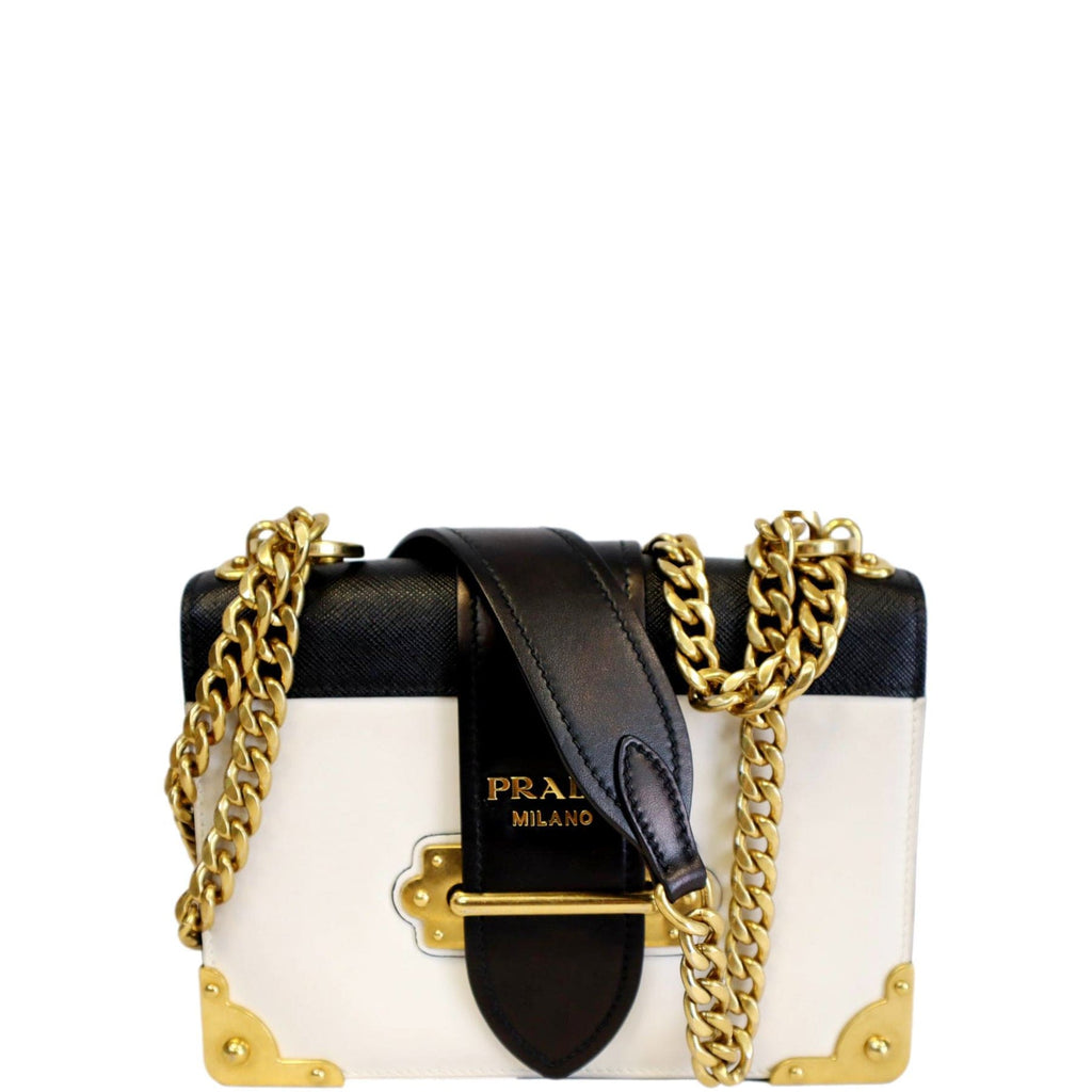 Cahier chain leather crossbody bag Prada White in Leather - 30635822