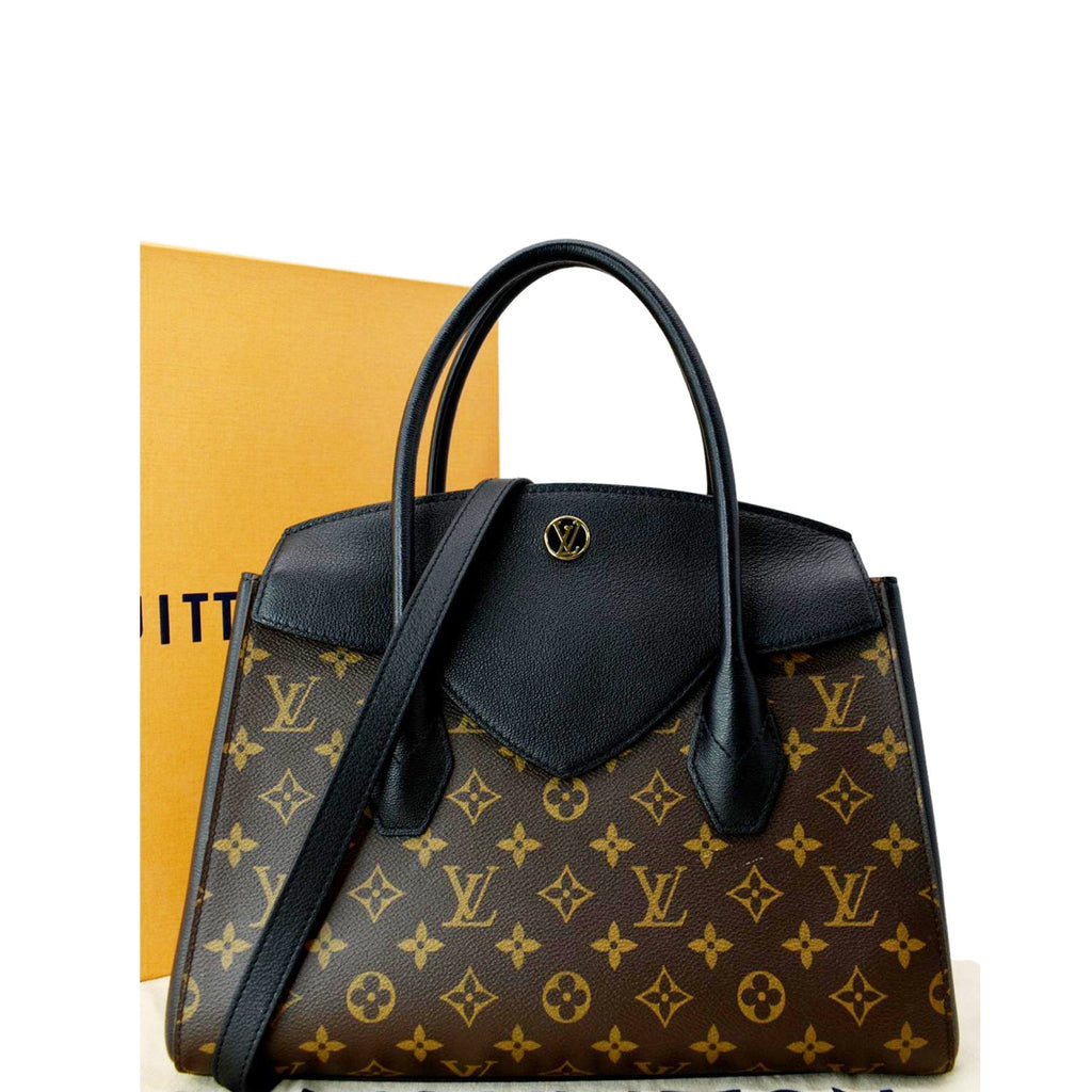 Black Louis-Vuitton Florine Tote Bag Canvas Leather with Strap, Box, and  Dustbag