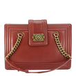 Chanel Jetsetter Boy Leather Red Tote Bag  front look