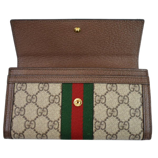 GUCCI Ophidia GG Continental Supreme Canvas Wallet Beige 523153