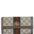 GUCCI Ophidia GG Continental Supreme Canvas Wallet Beige 523153