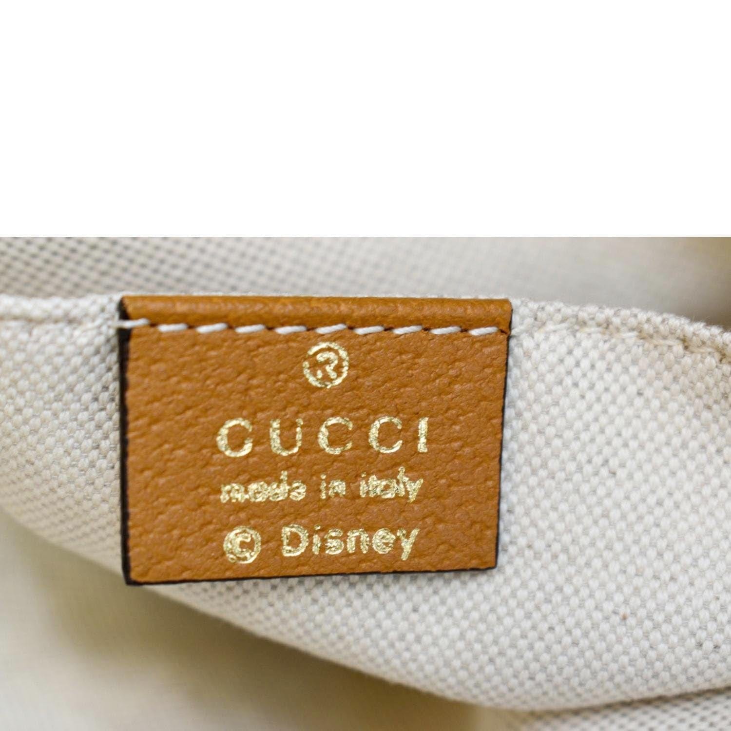 GUCCI GG Disney X Mickey Mouse Large Tote Leather Tan Brown Italy Bag Pouch  NEW