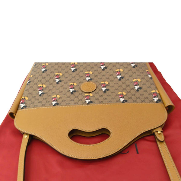 GUCCI Disney Mickey Mouse GG Supreme Canvas Crossbody Bag Beige 603937