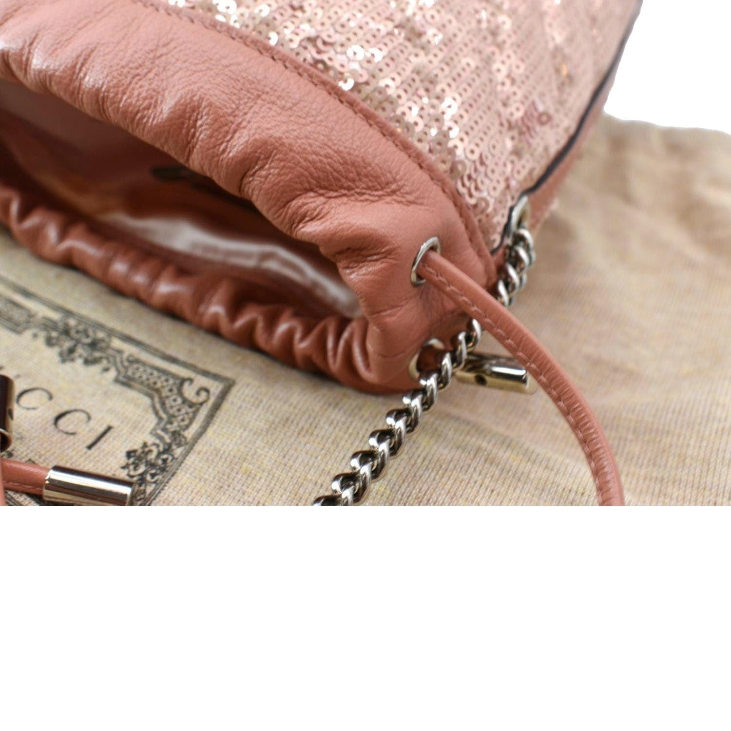 Gg marmont flap glitter crossbody bag Gucci Pink in Glitter - 31914575