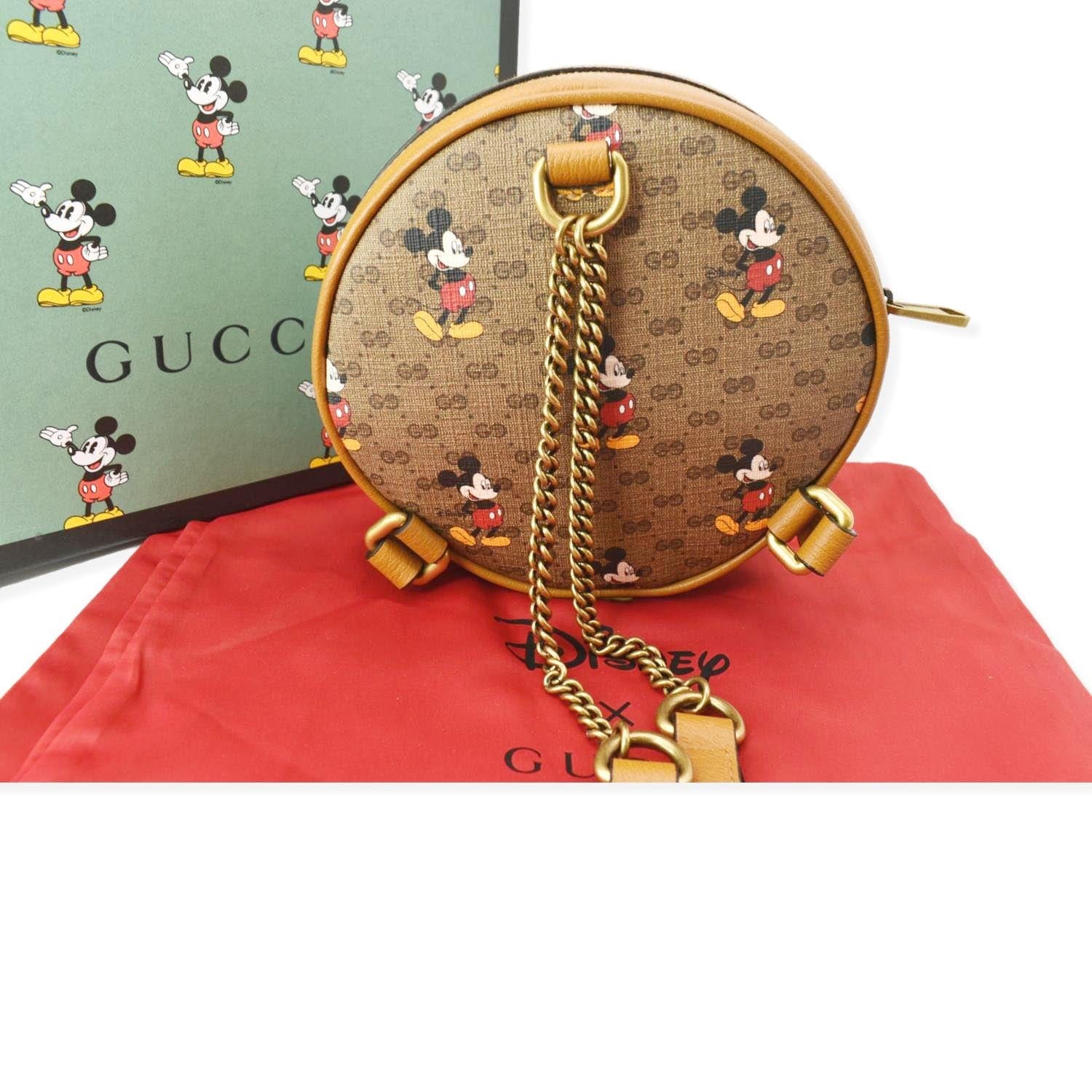 603730 Gucci X Disney GG Supreme Mickey Mini Round Backpack