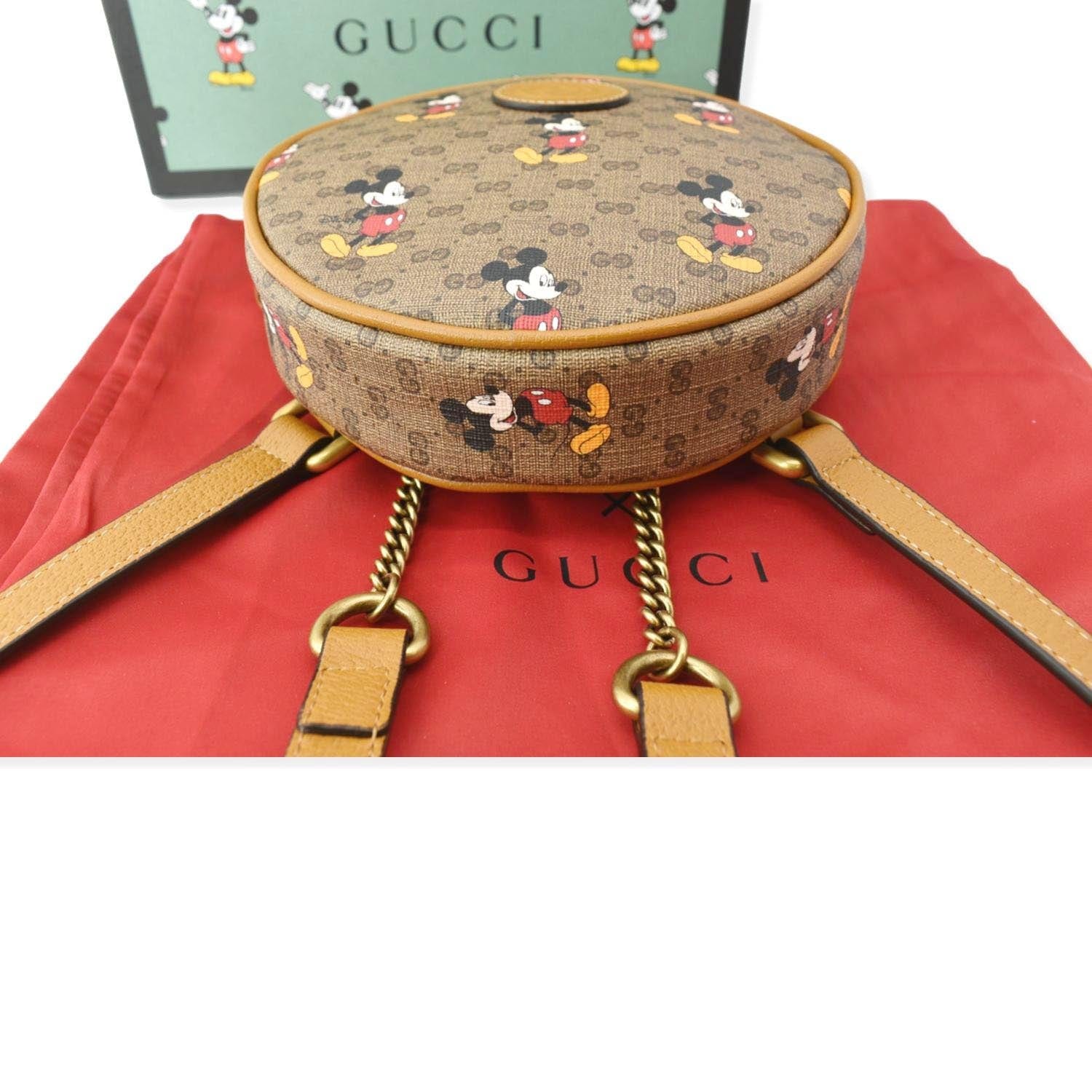 Gucci x Disney Backpack Mini GG Supreme Mickey Mouse Medium Beige in Coated  Canvas/Leather with Antique Gold-tone - GB