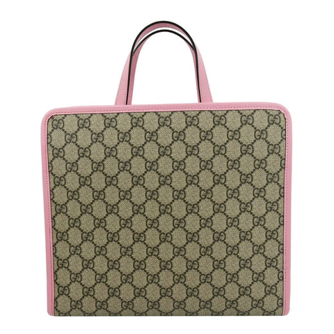 GUCCI Kids Strawberry GG Supreme Canvas Tote Bag Beige 630589