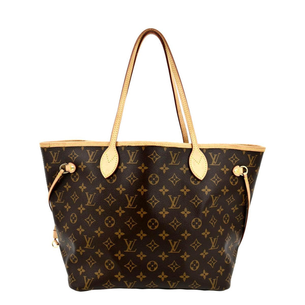 LOUIS VUITTON Neverfull MM Monogram Canvas Tote Bag Brown