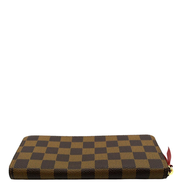 LOUIS VUITTON Clemence Damier Ebene Zippy Wallet Brown