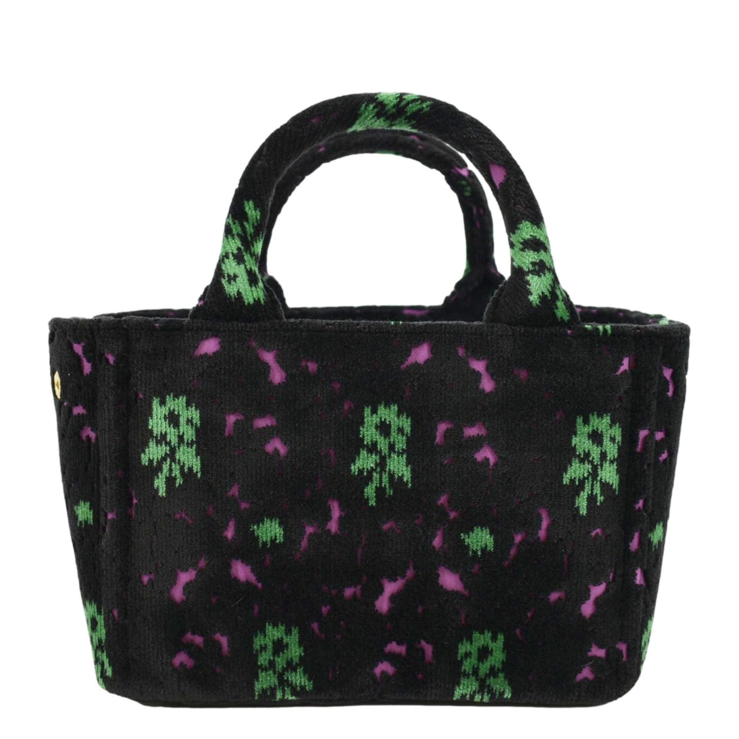 Prada 'flower' Mini Shopping Bag in Black