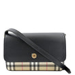 BURBERRY Vintage Check Note Smooth Leather Crossbody Bag Black