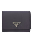 PRADA Tessuto Nylon Tri Fold Wallet Blue