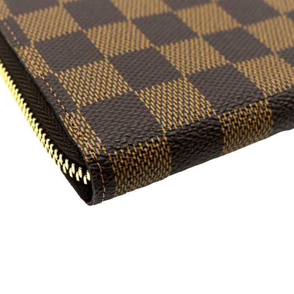 LOUIS VUITTON Clemence Damier Ebene Zippy Wallet Brown