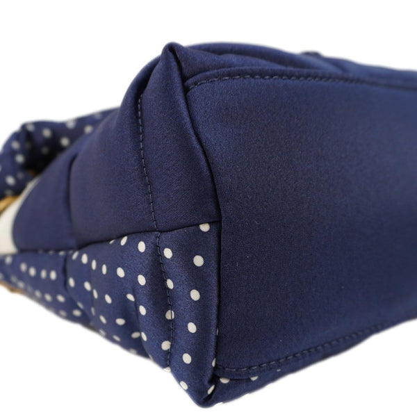 YVES SAINT LAURENT Loulou Puffer Polka Dots Canvas Crossbody Bag Blue