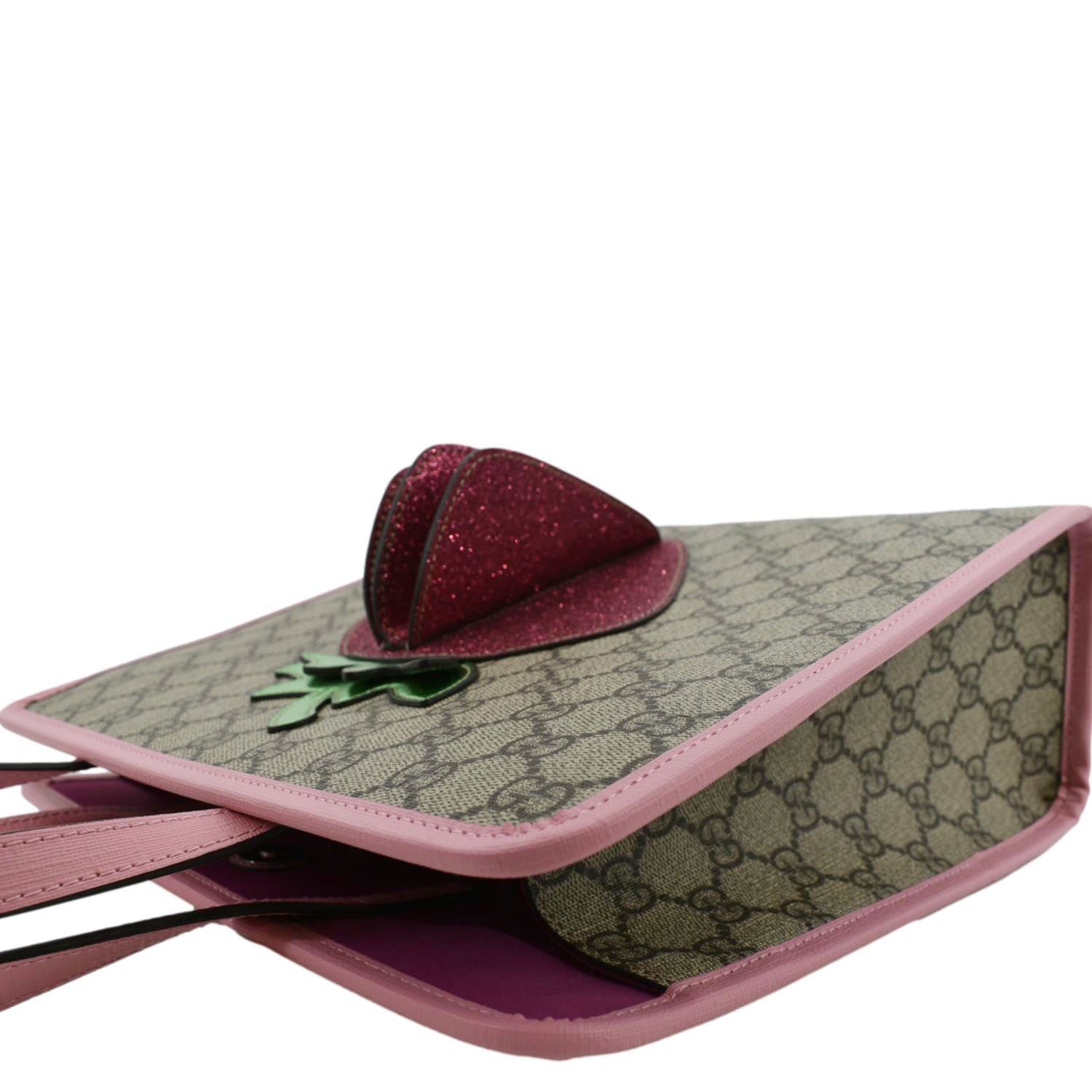Gucci Coin Purse With Double G Strawberry in Pink