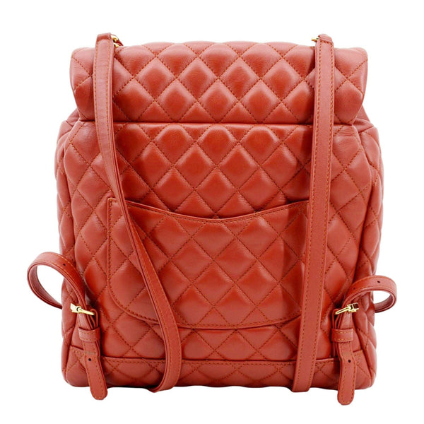 CHANEL Urban Spirit Large Quilted Leather Backpack Bag Red