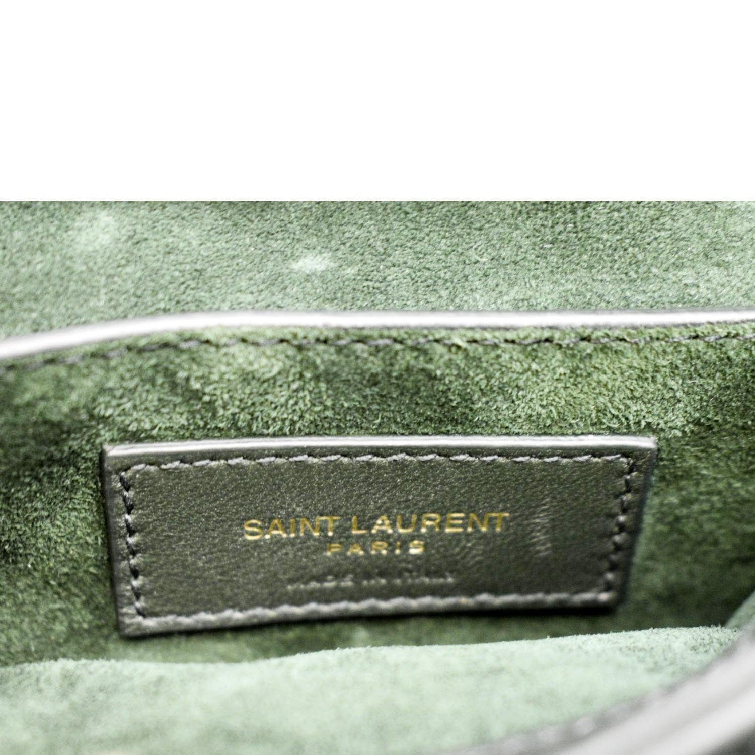 Yves Saint Laurent Le 57 Quilted Lambskin Leather Hobo Bag Green