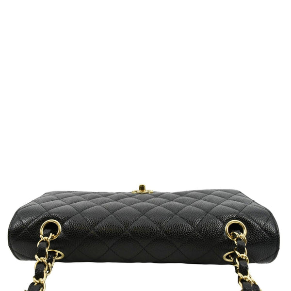 CHANEL Classic Double Flap Caviar Leather Shoulder Bag Black