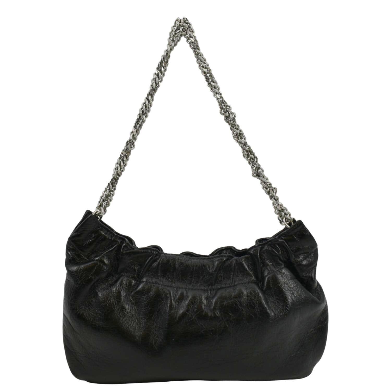 CHANEL Lambskin Quilted Small Hobo Bag Black 1273260