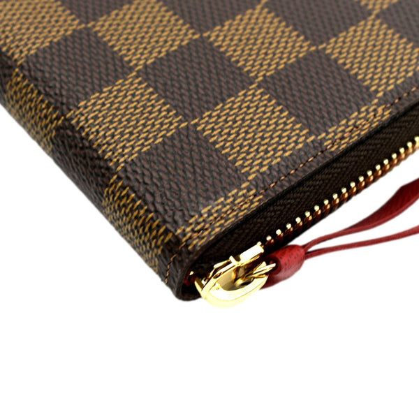 LOUIS VUITTON Clemence Damier Ebene Zippy Wallet Brown