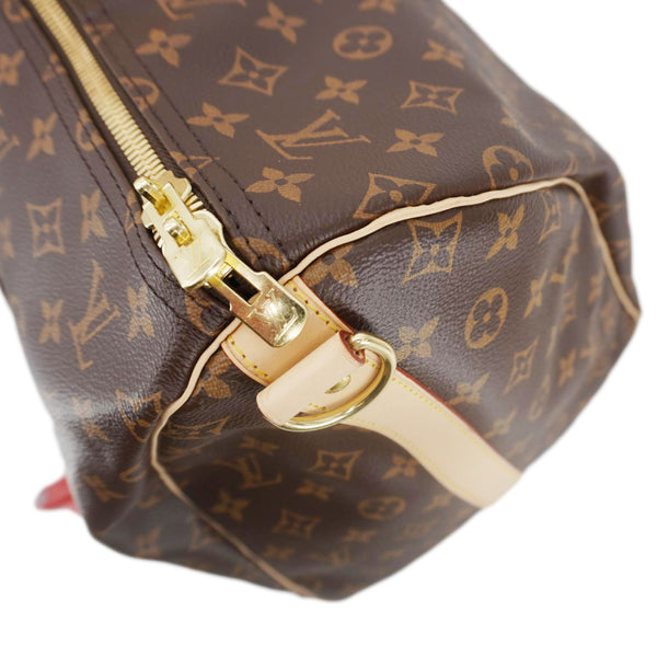 LOUIS VUITTON Keepall 55 Bandouliere Monogram Canvas Travel Bag Brown