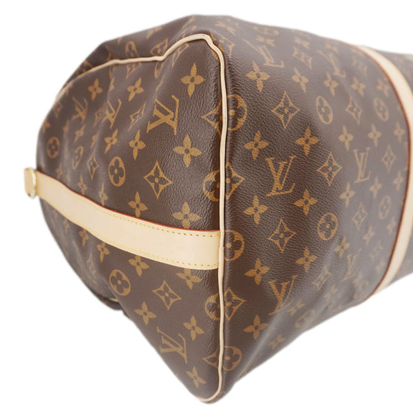 LOUIS VUITTON Keepall 55 Bandouliere Monogram Canvas Travel Bag Brown