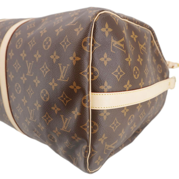 LOUIS VUITTON Keepall 55 Bandouliere Monogram Canvas Travel Bag Brown