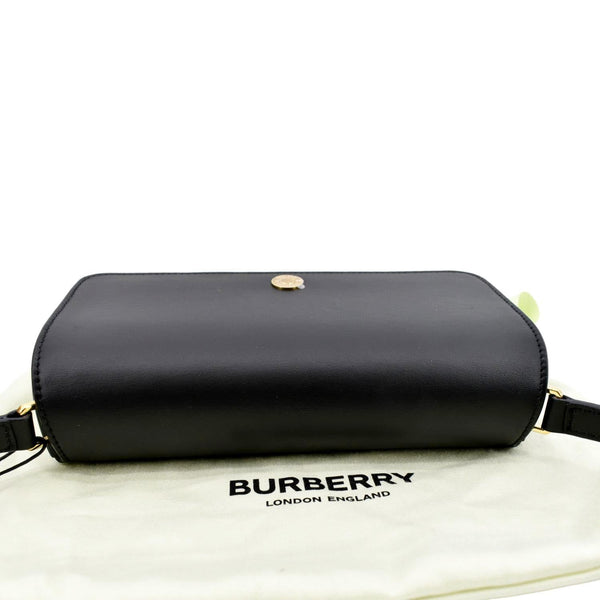 BURBERRY Vintage Check Note Smooth Leather Crossbody Bag Black