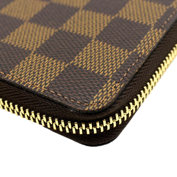 LOUIS VUITTON Clemence Damier Ebene Zippy Wallet Brown