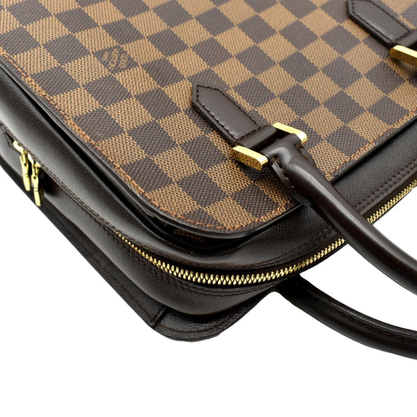 LOUIS VUITTON Triana Damier Ebene Satchel Bag Brown